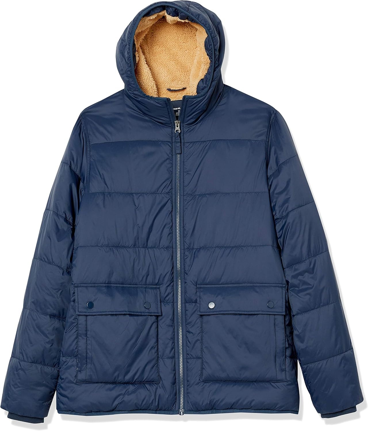 image:imageAmazon Essentials Mens LongSleeve WaterResistant SherpaLined Puffer JacketNavy