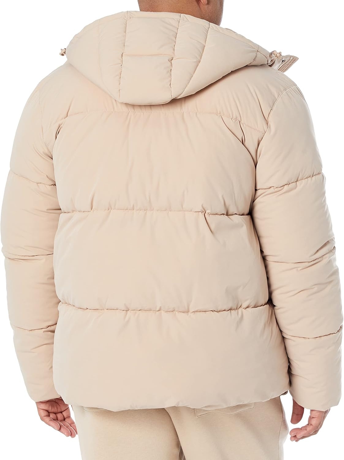 image:imageAmazon Essentials Mens MidLength Hooded Puffer Coat Available in Big amp TallTan