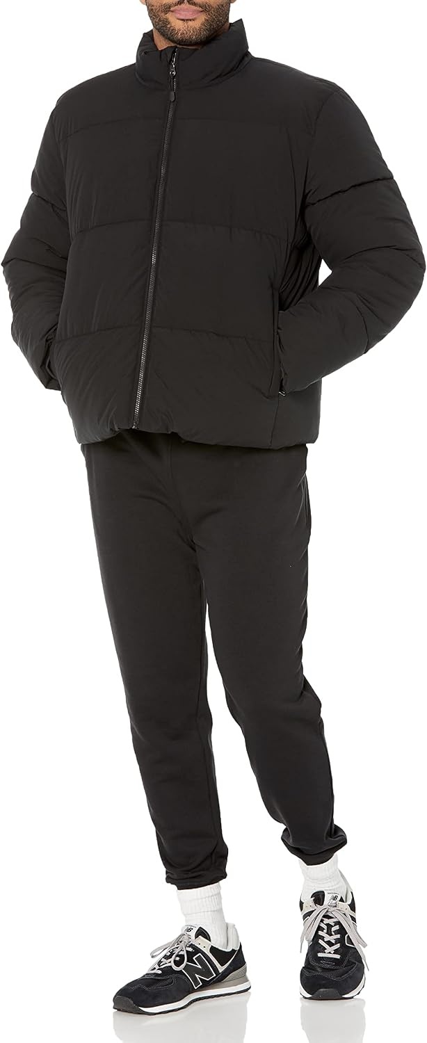 image:imageAmazon Essentials Mens Mock Neck Heavyweight Puffer Coat Available in Big amp TallBlack