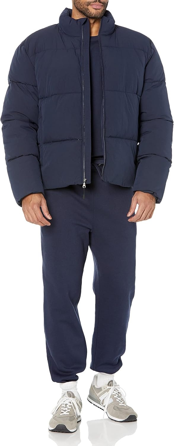 image:imageAmazon Essentials Mens Mock Neck Heavyweight Puffer Coat Available in Big amp TallNavy