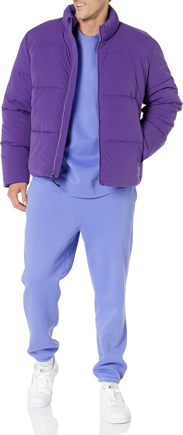 image:imageAmazon Essentials Mens Mock Neck Heavyweight Puffer Coat Available in Big amp TallPurple