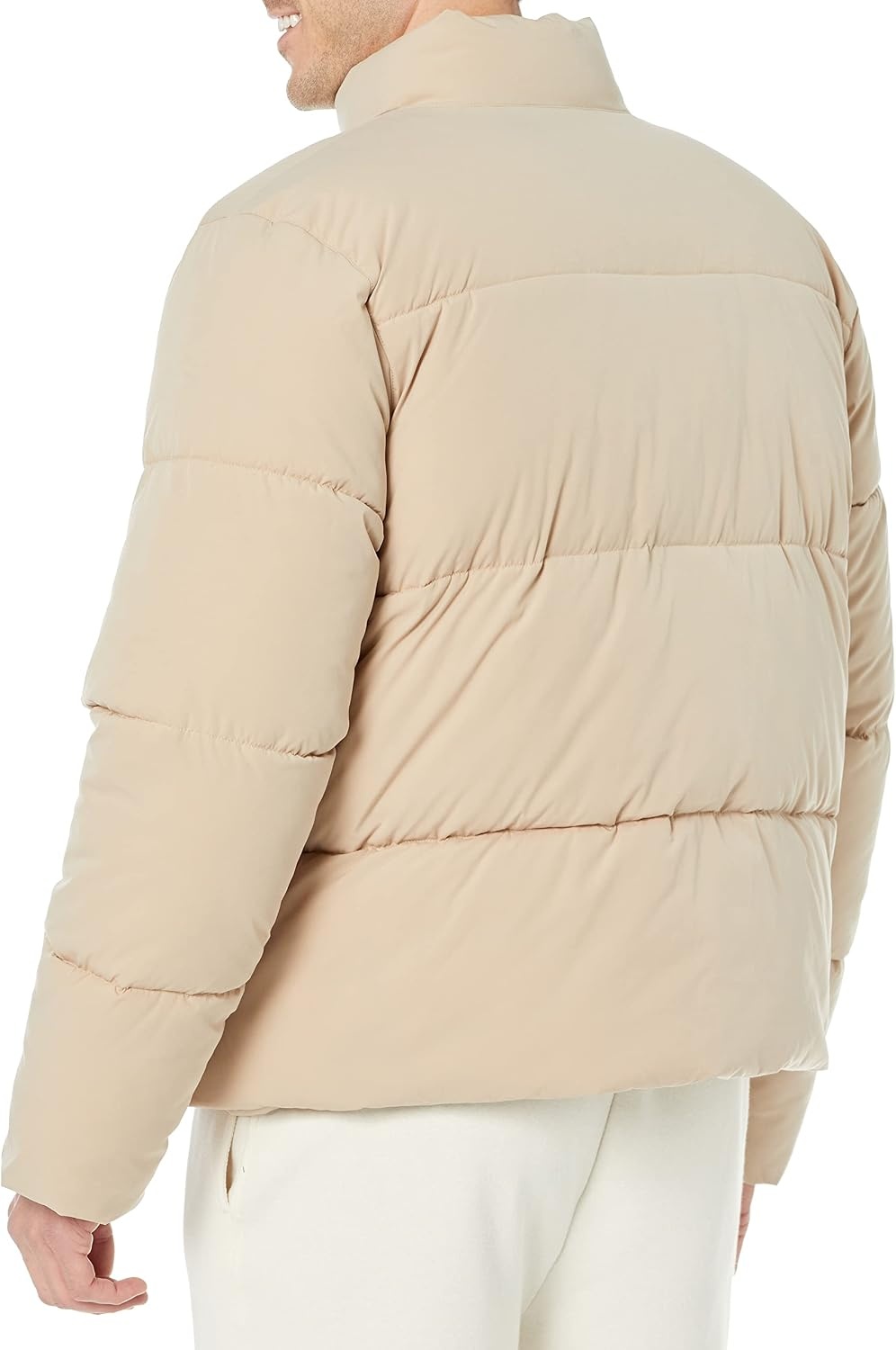 image:imageAmazon Essentials Mens Mock Neck Heavyweight Puffer Coat Available in Big amp TallTan