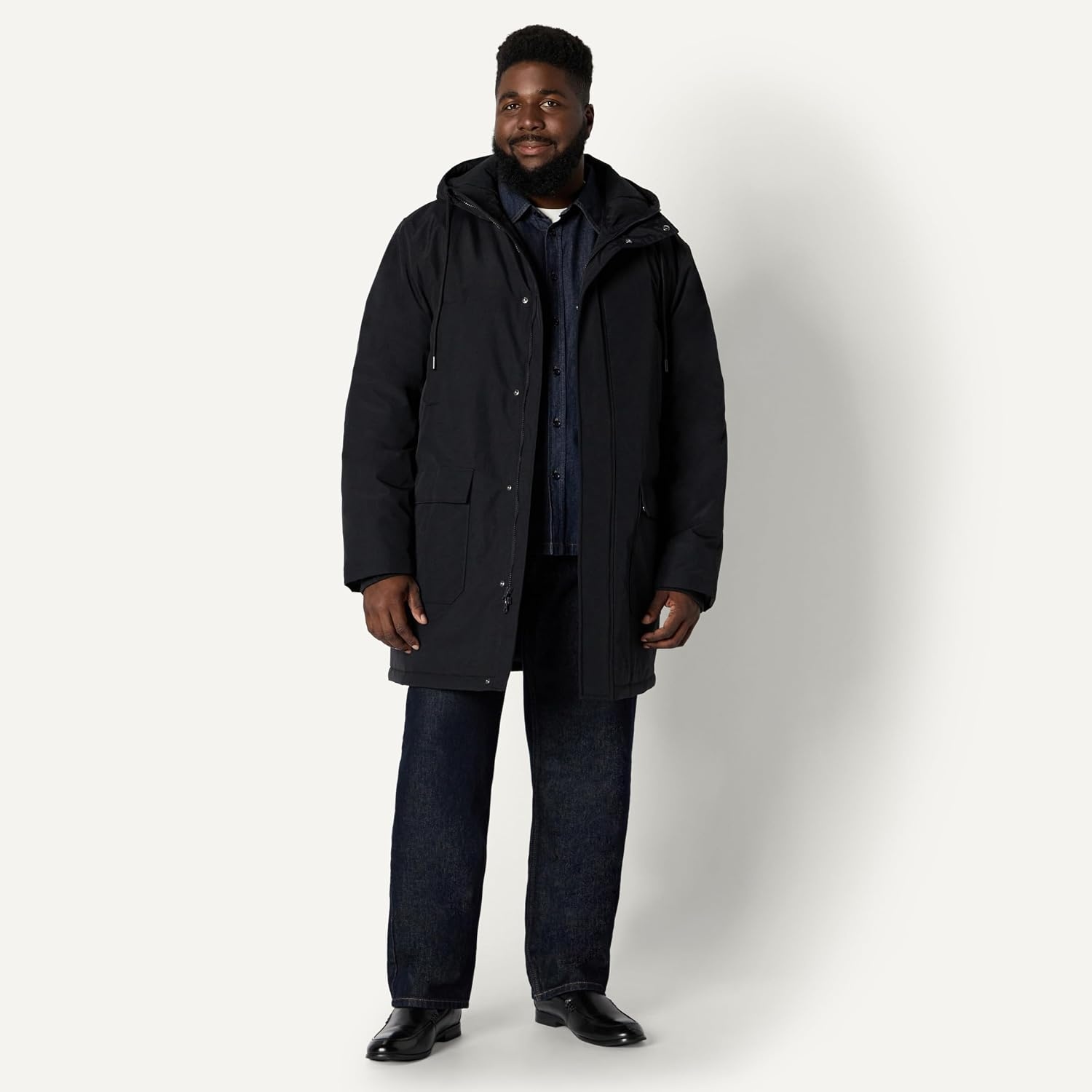 image:imageAmazon Essentials Mens Modern OversizedFit Heavyweight Parka JacketBlack