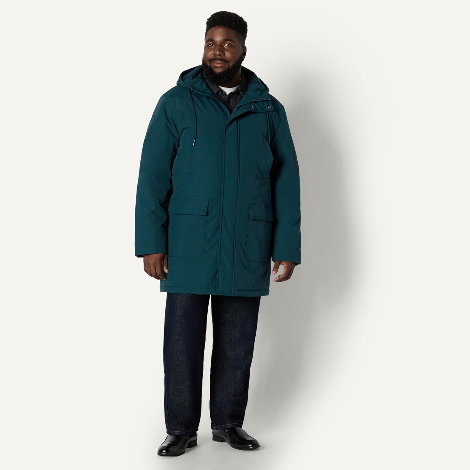 image:imageAmazon Essentials Mens Modern OversizedFit Heavyweight Parka JacketDark Teal Green