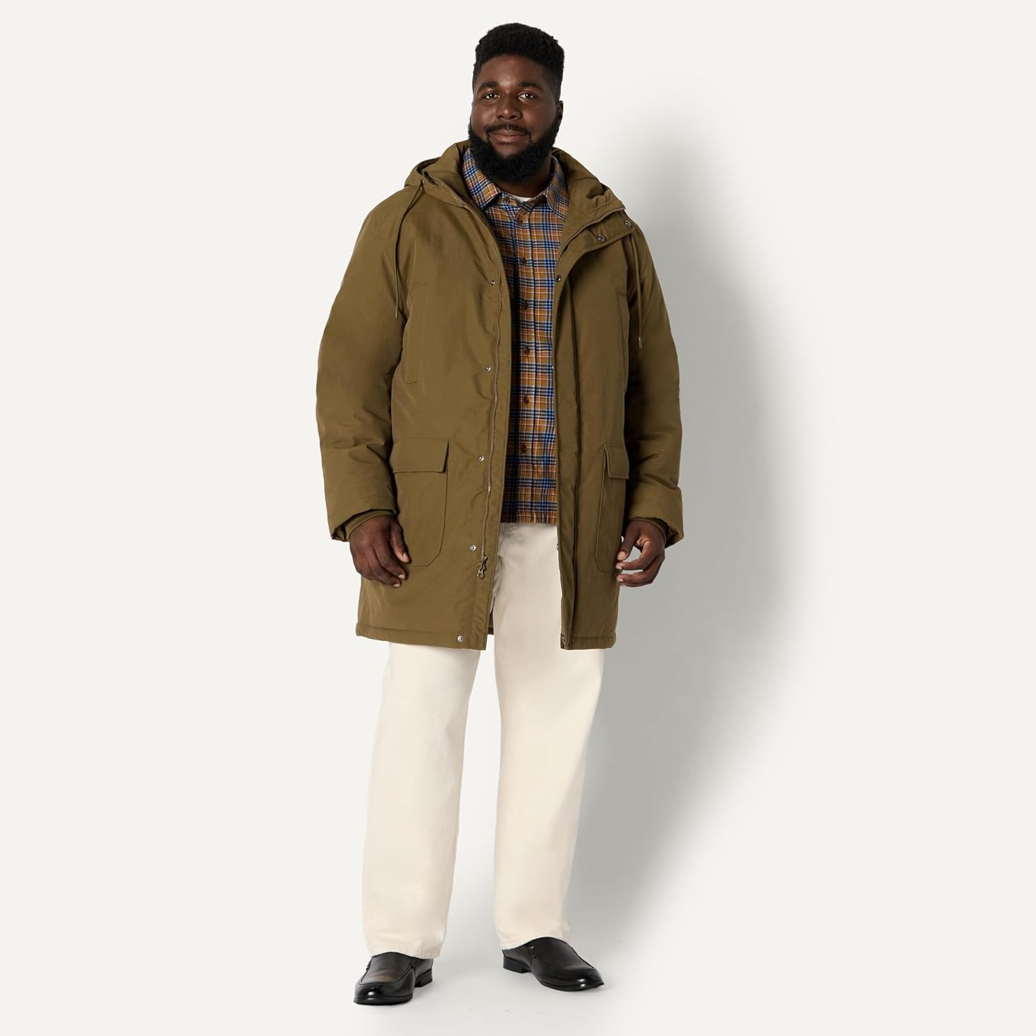 image:imageAmazon Essentials Mens Modern OversizedFit Heavyweight Parka JacketDark Tobacco Brown