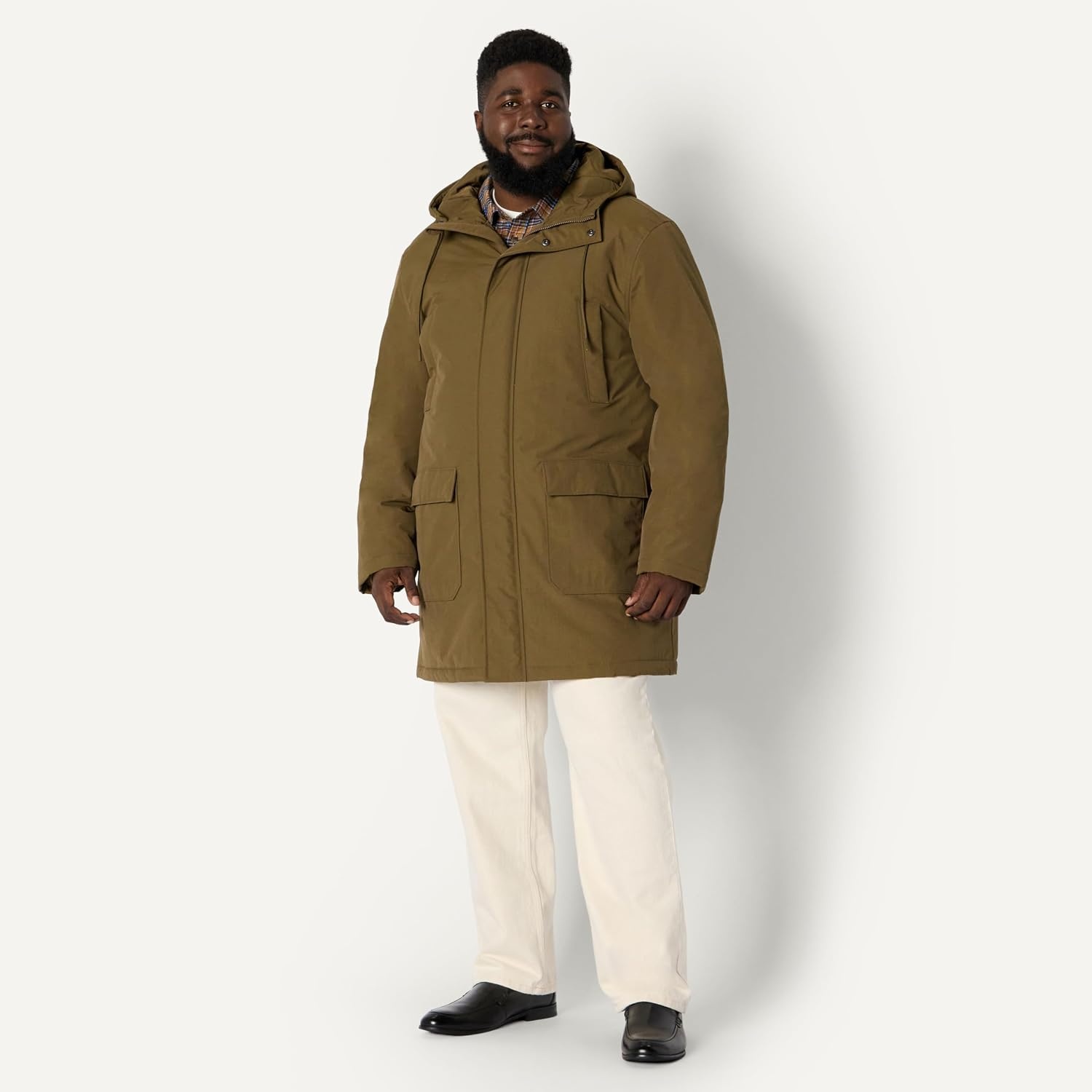 image:imageAmazon Essentials Mens Modern OversizedFit Heavyweight Parka JacketDark Tobacco Brown