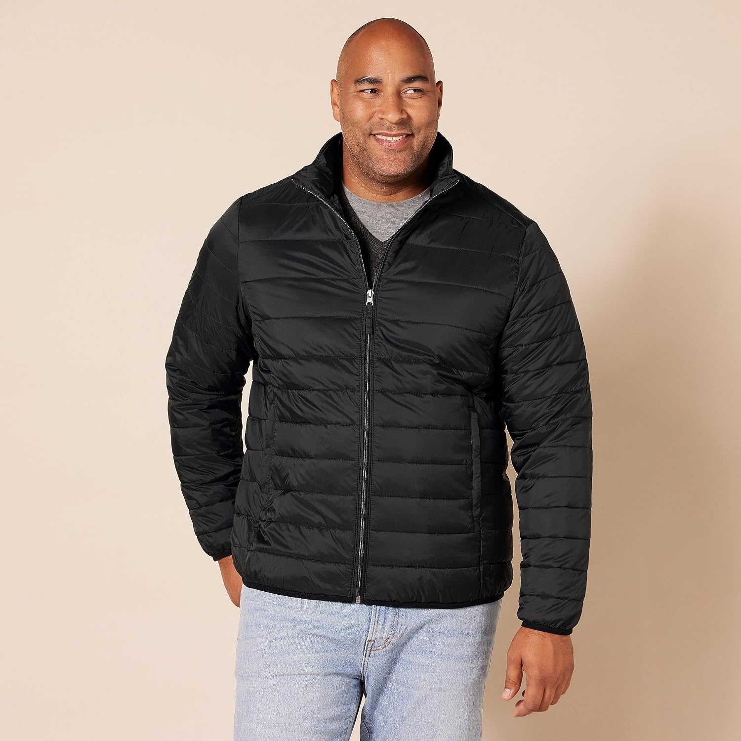 image:imageAmazon Essentials Mens Packable Lightweight WaterResistant Puffer Jacket Available in Big amp TallBlack