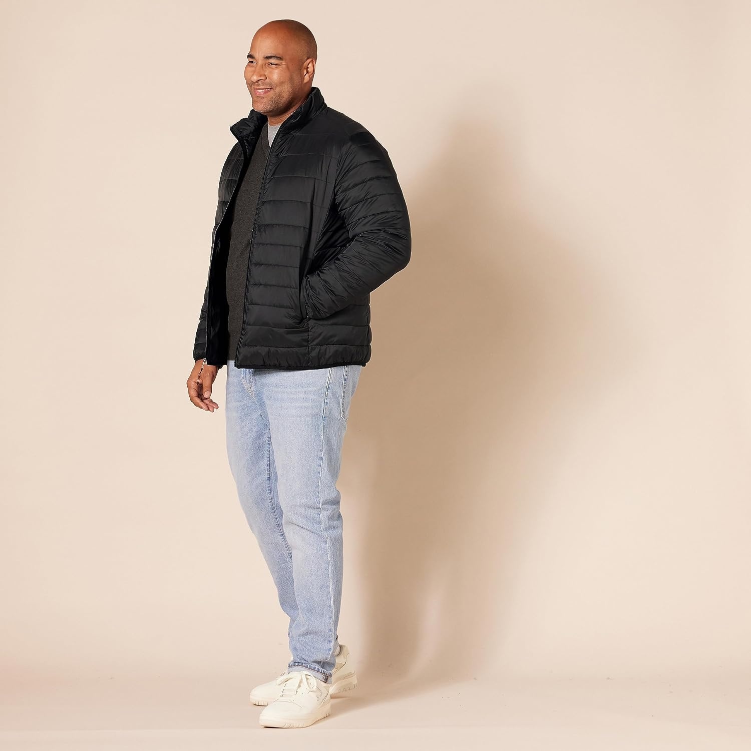 image:imageAmazon Essentials Mens Packable Lightweight WaterResistant Puffer Jacket Available in Big amp TallBlack