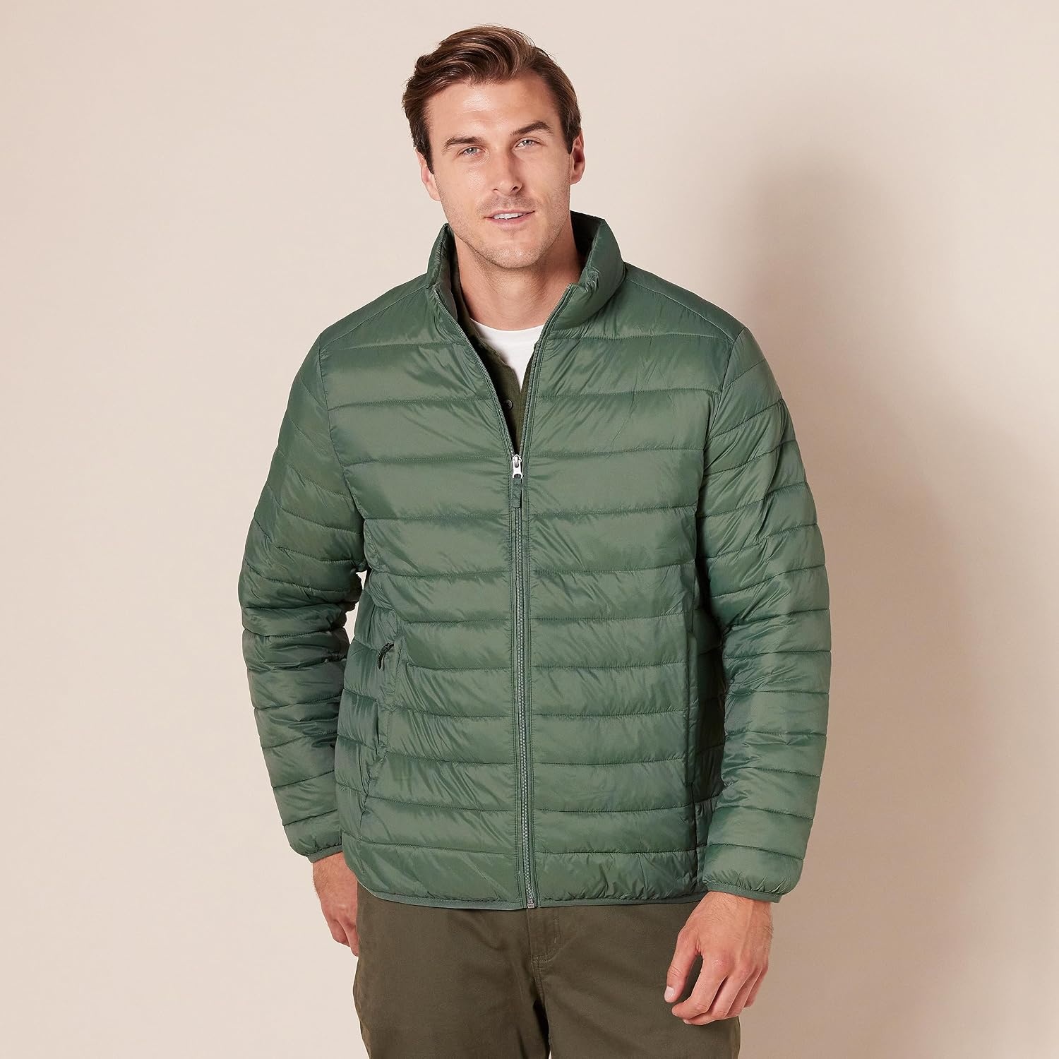 image:imageAmazon Essentials Mens Packable Lightweight WaterResistant Puffer Jacket Available in Big amp TallSpruce Green
