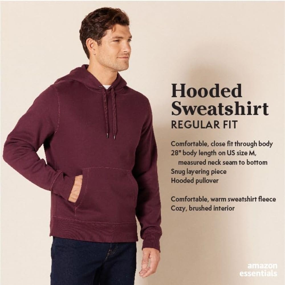 image:imageAmazon Essentials Mens Pullover Sweatshirt Hoodie Big amp Tall Options AvailableCobalt Blue