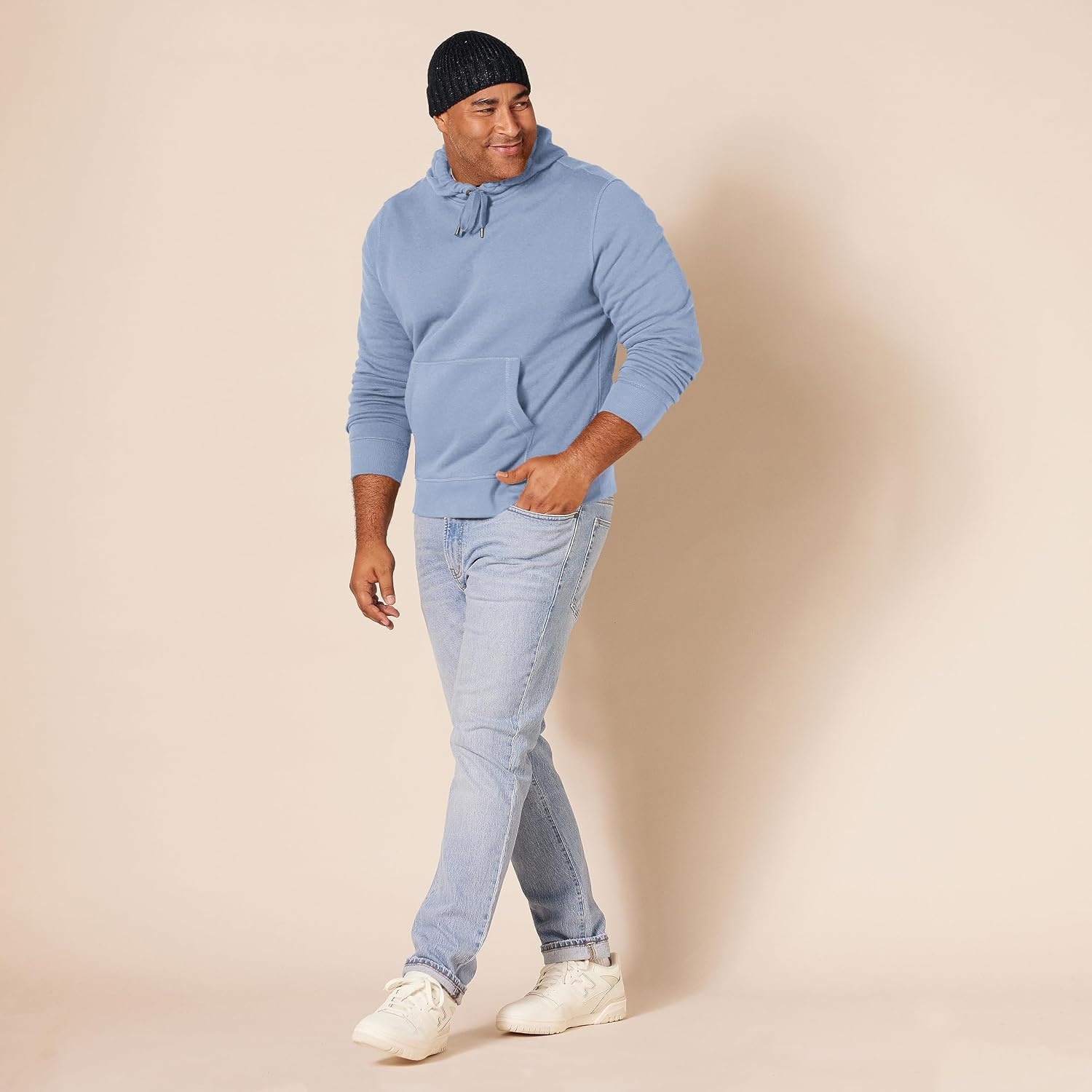 image:imageAmazon Essentials Mens Pullover Sweatshirt Hoodie Big amp Tall Options AvailableDenim Blue