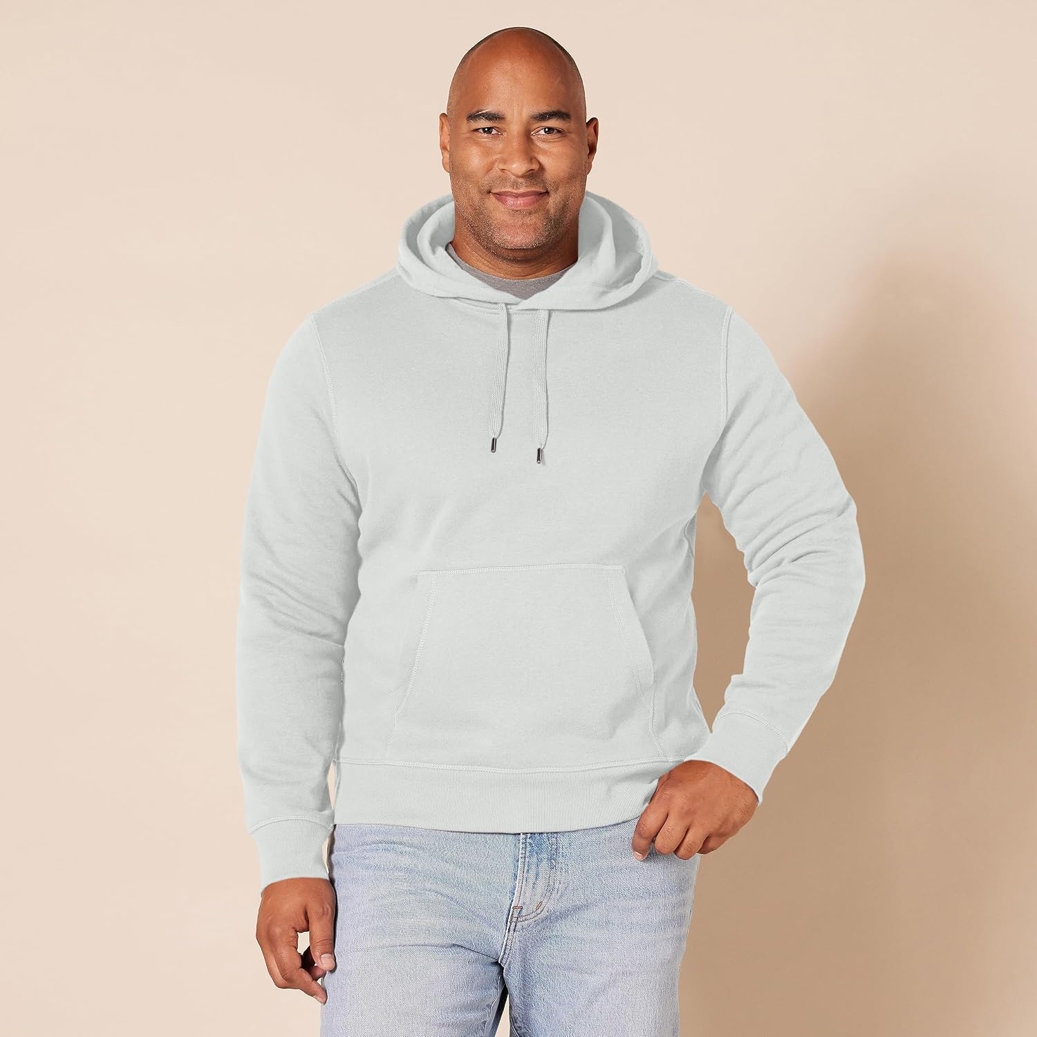 image:imageAmazon Essentials Mens Pullover Sweatshirt Hoodie Big amp Tall Options AvailableLight Grey