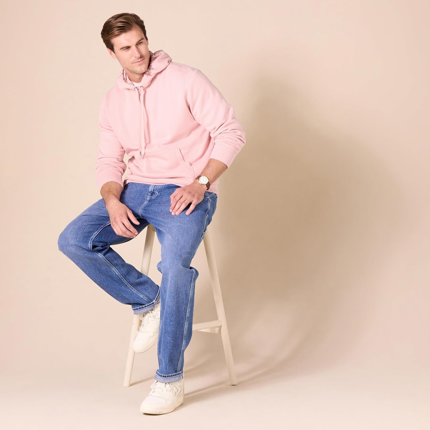 image:imageAmazon Essentials Mens Pullover Sweatshirt Hoodie Big amp Tall Options AvailablePink