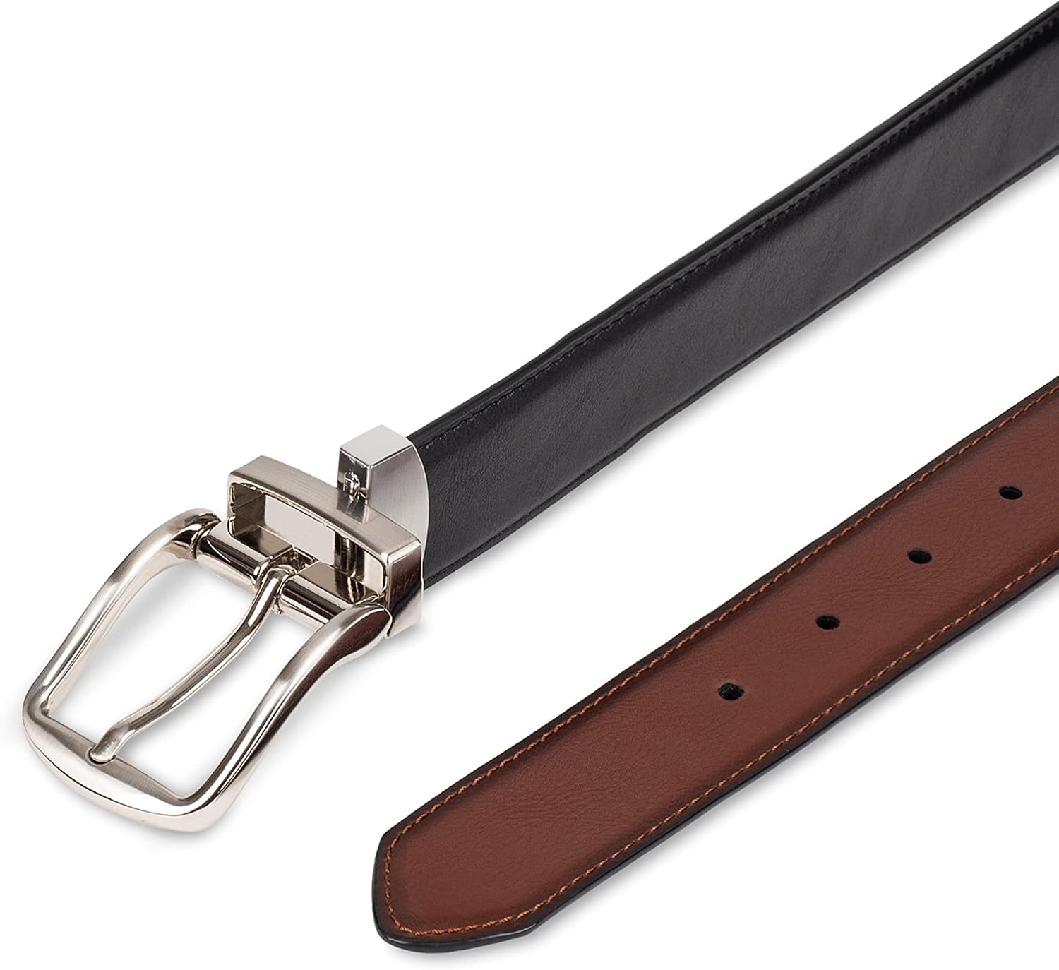 image:imageAmazon Essentials Mens Reversible Dress BeltBlackChestnut Brown