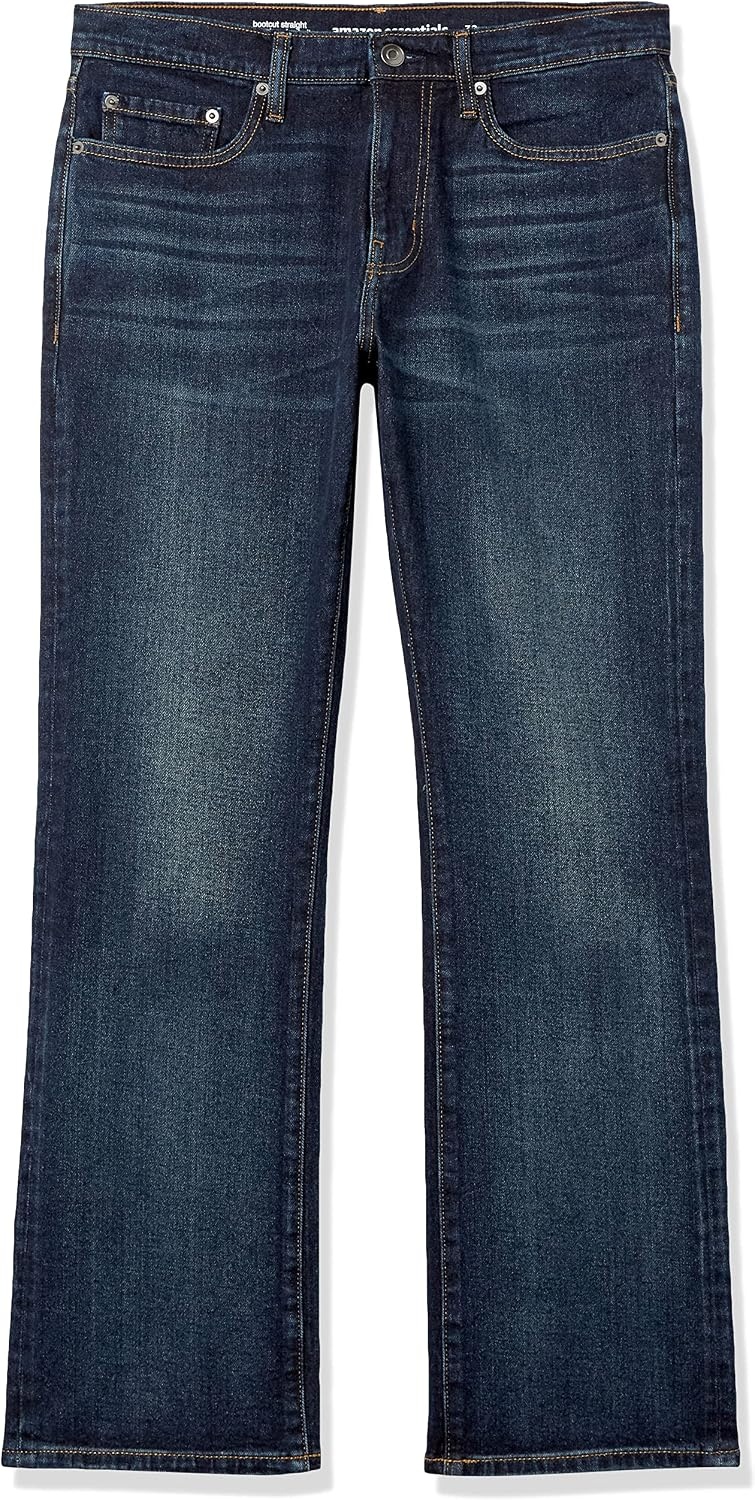 image:imageAmazon Essentials Mens StraightFit Bootcut Jean Discontinued ColorsDark Wash