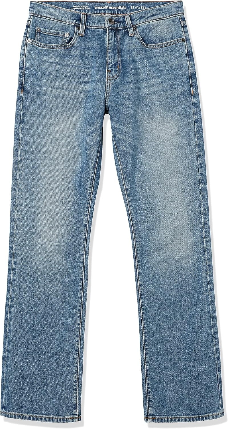 image:imageAmazon Essentials Mens StraightFit Bootcut Jean Discontinued ColorsLight Wash