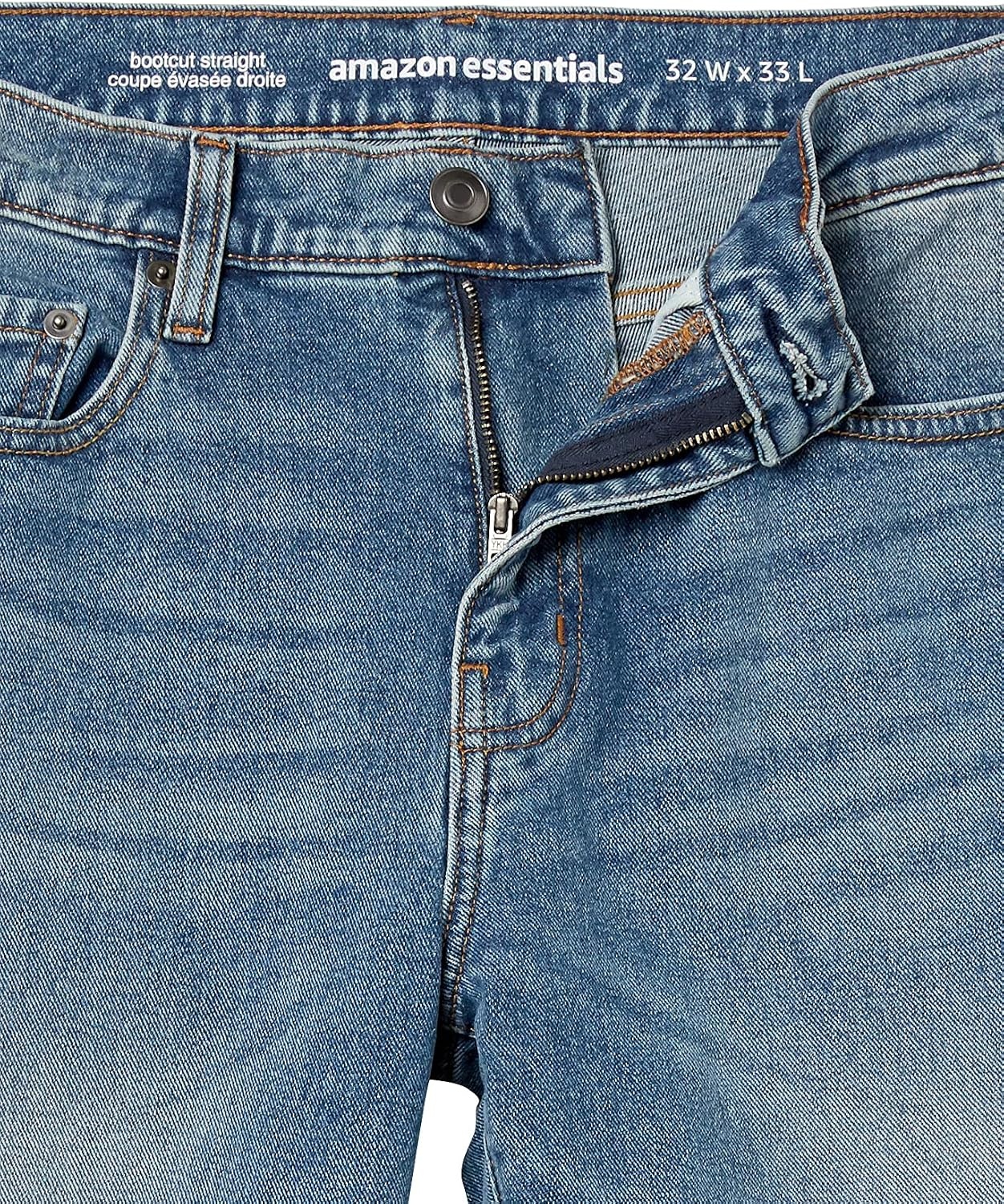 image:imageAmazon Essentials Mens StraightFit Bootcut Jean Discontinued ColorsLight Wash