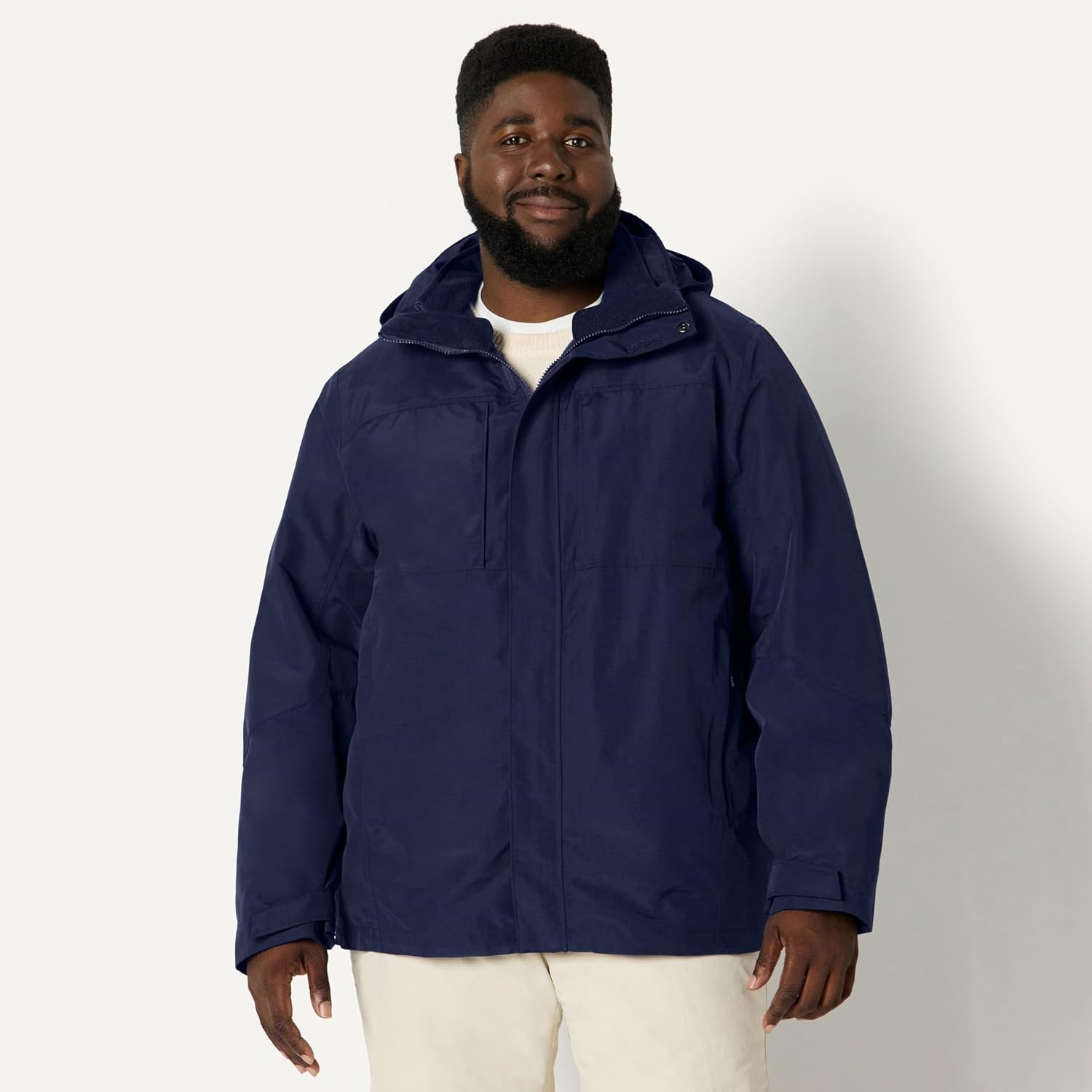 image:imageAmazon Essentials Mens Water Resistant 3 in 1 Snow JacketNavy