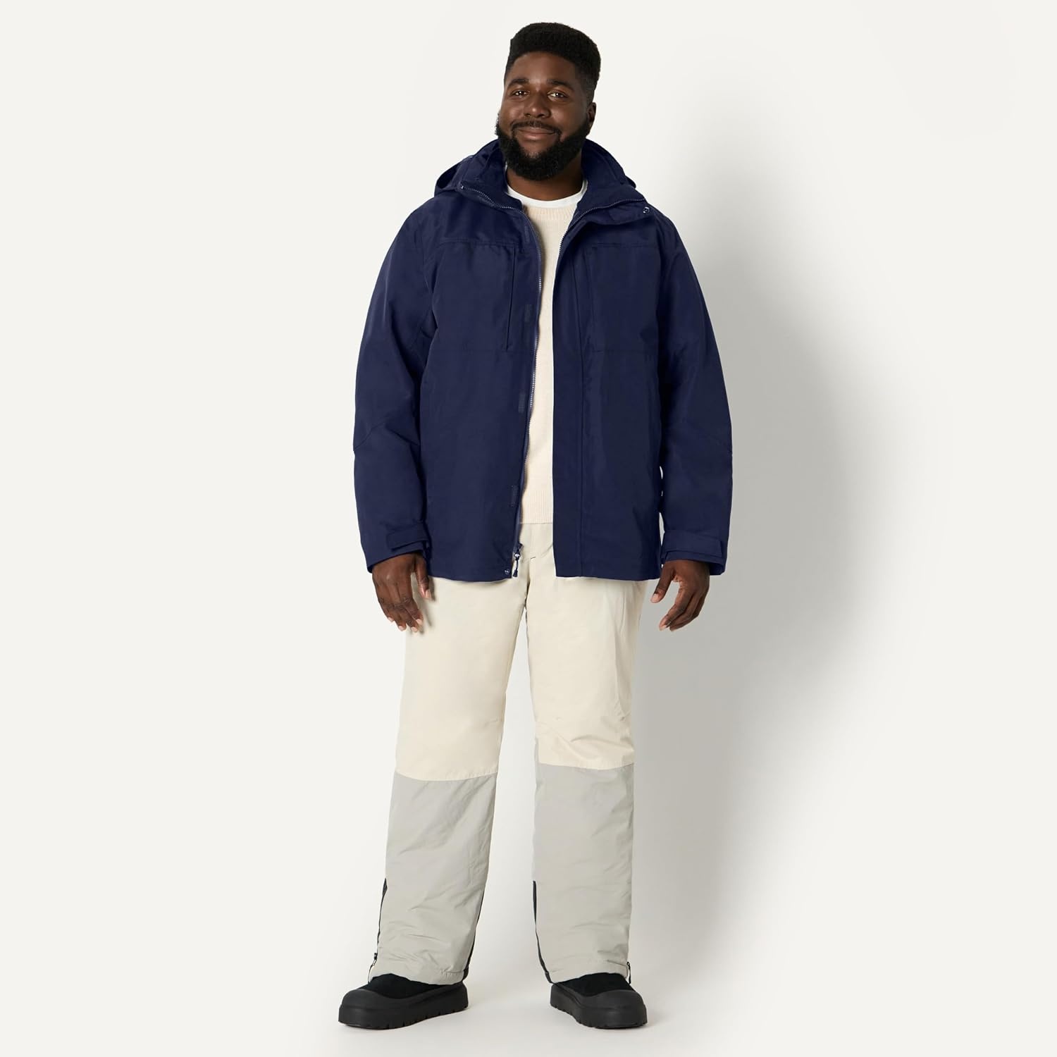 image:imageAmazon Essentials Mens Water Resistant 3 in 1 Snow JacketNavy