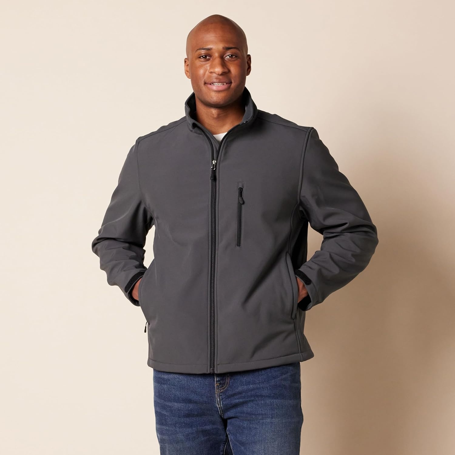 image:imageAmazon Essentials Mens WaterResistant Softshell JacketDark Grey