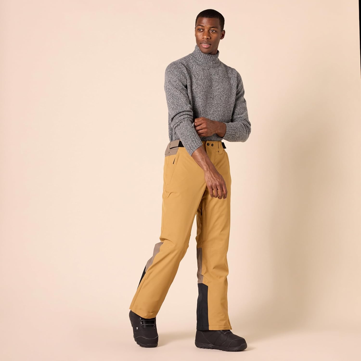 image:imageAmazon Essentials Mens Waterproof Breathable Insulated Snow Ski PantGold Color Block