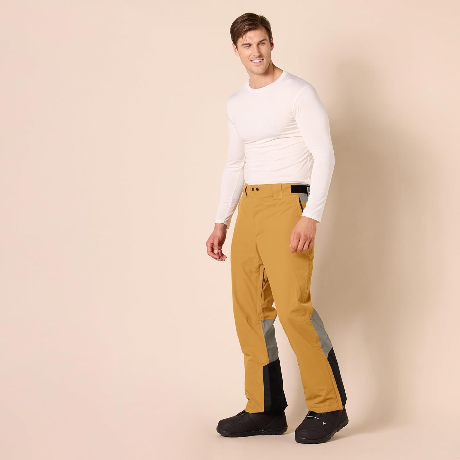 image:imageAmazon Essentials Mens Waterproof Breathable Insulated Snow Ski PantGold Color Block