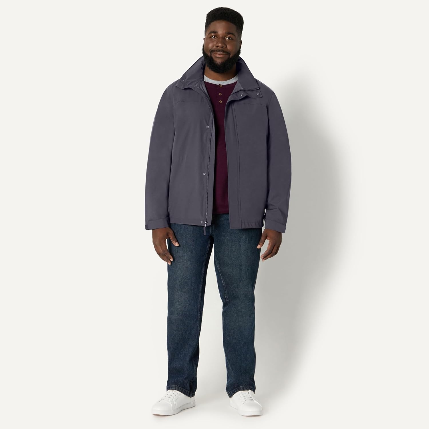 image:imageAmazon Essentials Mens Waterproof Packable Rain JacketDark Grey