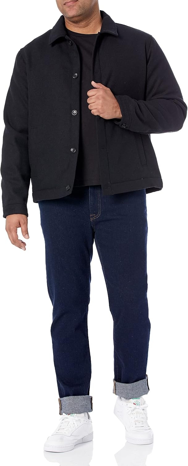 image:imageAmazon Essentials Mens Wool Blend Bomber Jacket Available in Big amp TallBlack