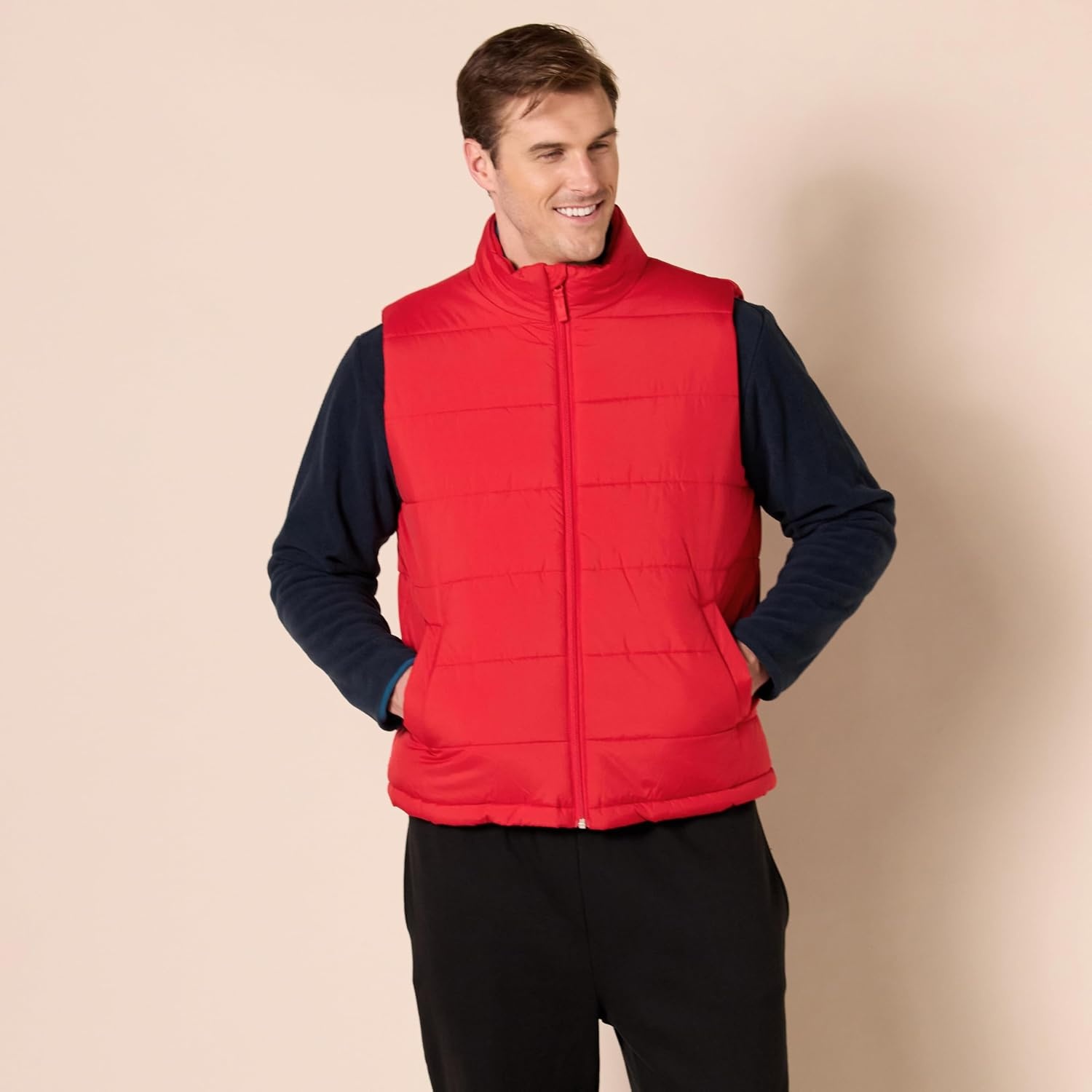 image:imageAmazon Essentials mens Midweight Puffer VestRed