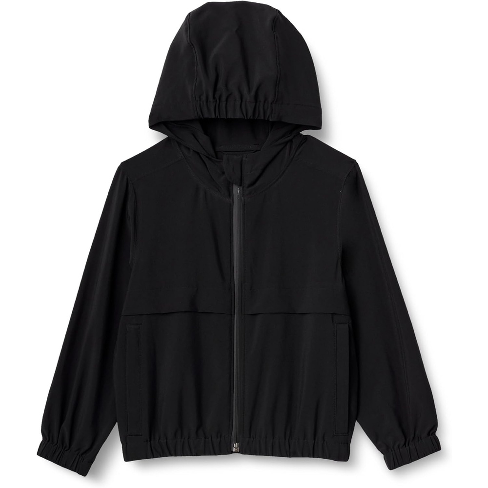 image:imageAmazon Essentials Boys Active Performance Stretch Woven FullZip Athletic Hoodie Jacket MoistureWicking BreathableBlack