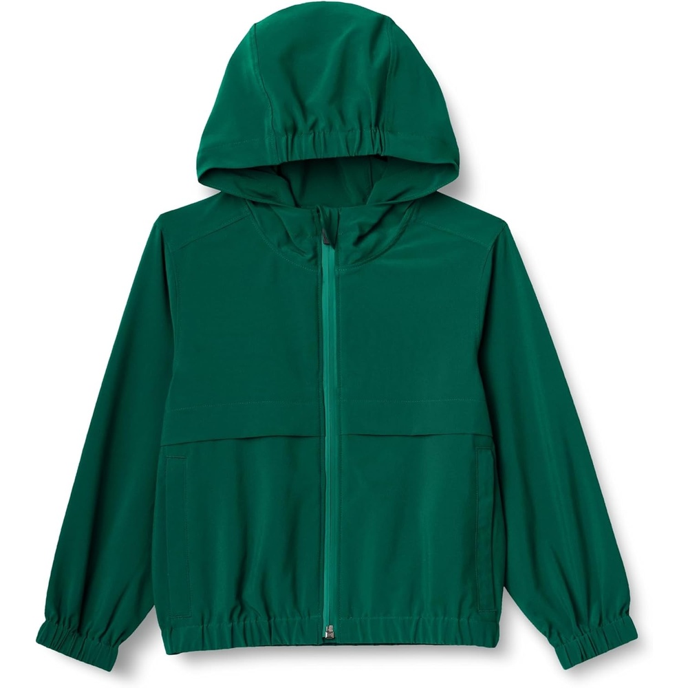 image:imageAmazon Essentials Boys Active Performance Stretch Woven FullZip Athletic Hoodie Jacket MoistureWicking BreathableDark Green