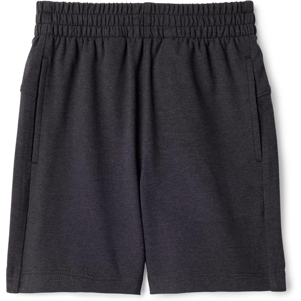 image:imageAmazon Essentials Boys Supersoft Performance Knit Regular Fit Athletic ShortsSpace Dye Black