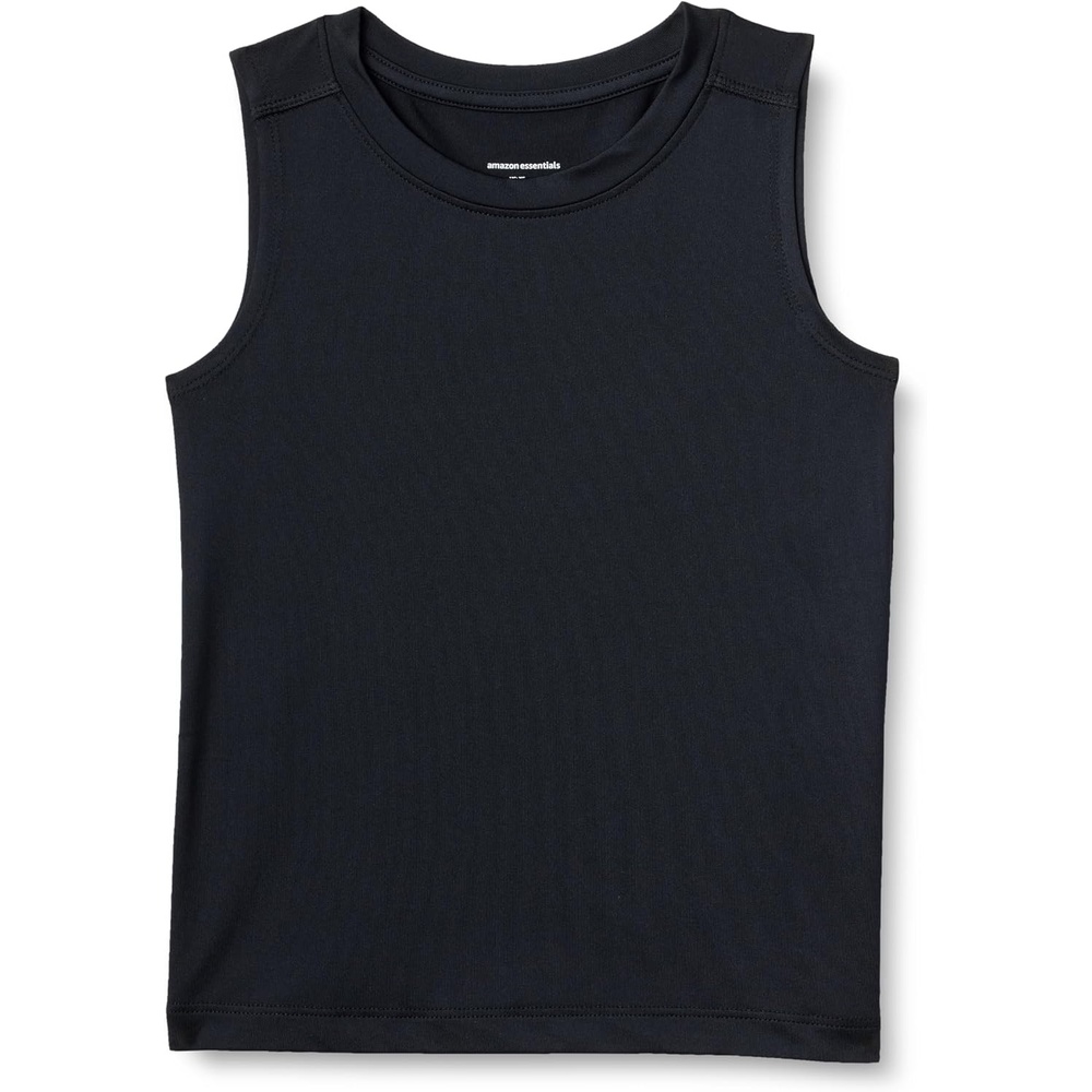 image:imageAmazon Essentials Boys Tech Stretch MoistureWicking Quick Dry Tank Top MultipackBlack