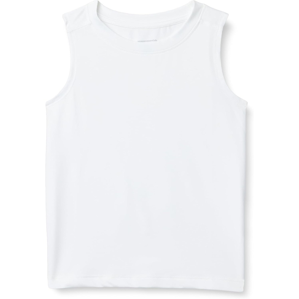image:imageAmazon Essentials Boys Tech Stretch MoistureWicking Quick Dry Tank Top MultipackWhite