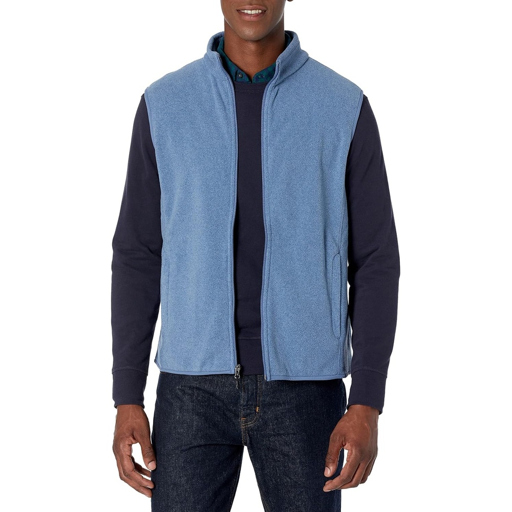 image:imageAmazon Essentials Mens FullZip Polar Fleece Insulated Vest Available in Big amp TallBlue Heather