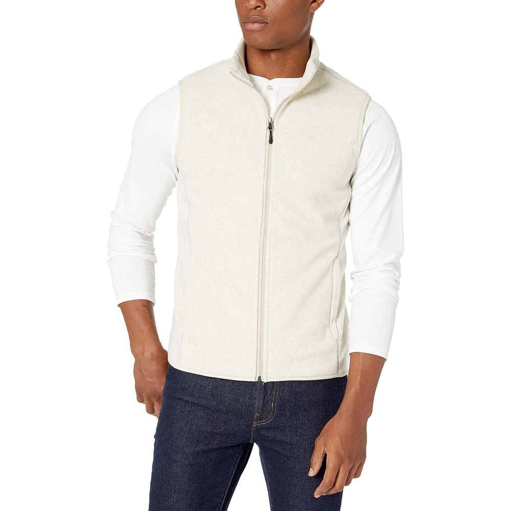 image:imageAmazon Essentials Mens FullZip Polar Fleece Insulated Vest Available in Big amp TallOatmeal Heather