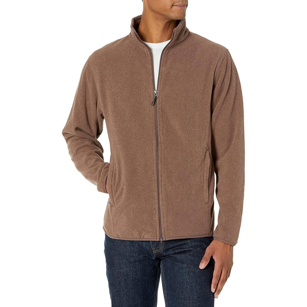 image:imageAmazon Essentials Mens FullZip Polar Fleece Jacket with Zippered Pockets for Cold Outdoor Weather Available in Big amp TallBrown Heather