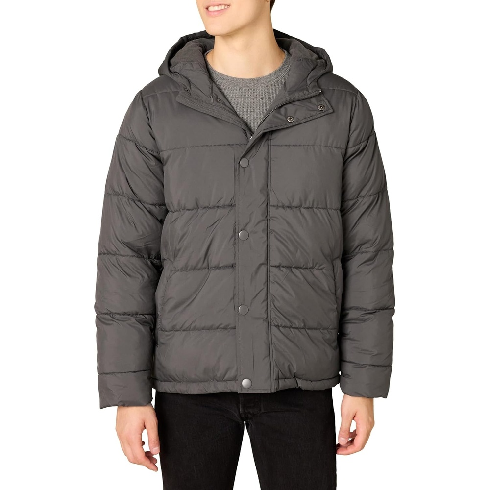 image:imageAmazon Essentials Mens Heavyweight Hooded Puffer CoatDark Grey