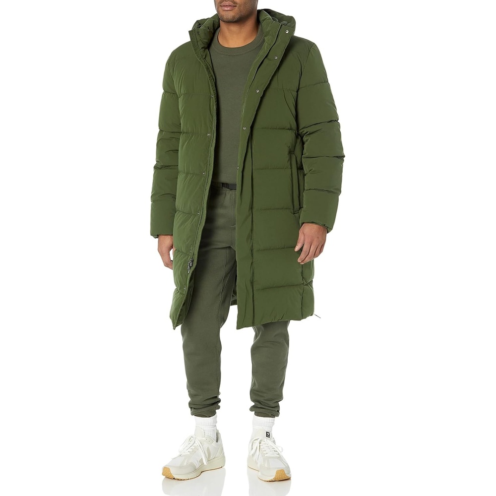 image:imageAmazon Essentials Mens Hooded Long Puffer CoatDark Olive