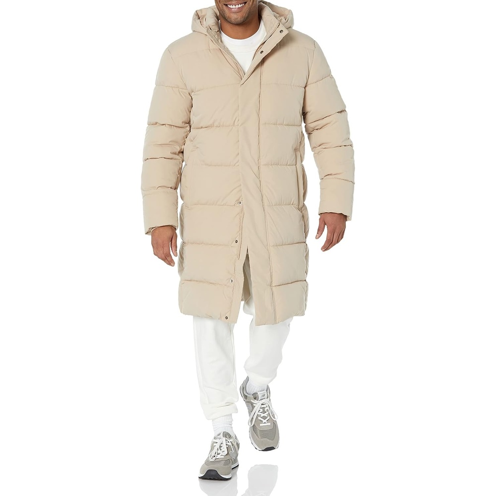 image:imageAmazon Essentials Mens Hooded Long Puffer CoatTan