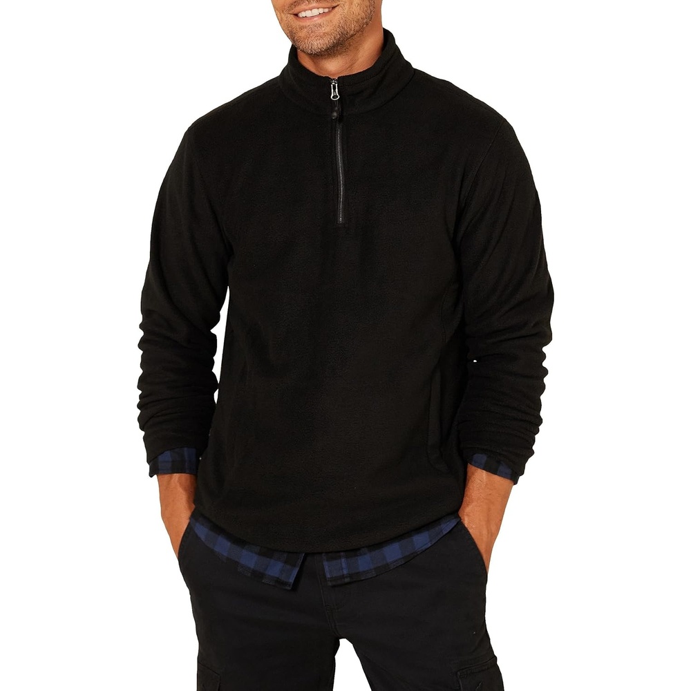 image:imageAmazon Essentials Mens Insulated Fleece Jacket QuarterZip Pullover for Cold WeatherBlack