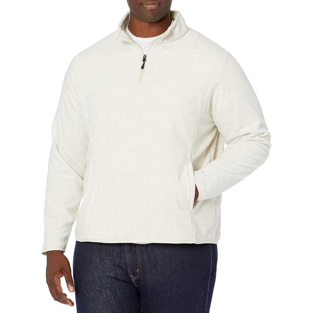 image:imageAmazon Essentials Mens Insulated Fleece Jacket QuarterZip Pullover for Cold WeatherOatmeal Heather