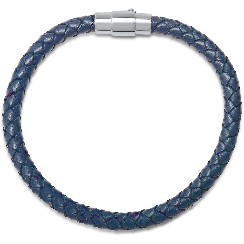 image:imageAmazon Essentials Mens Leather Sterling Silver BraceletBlue