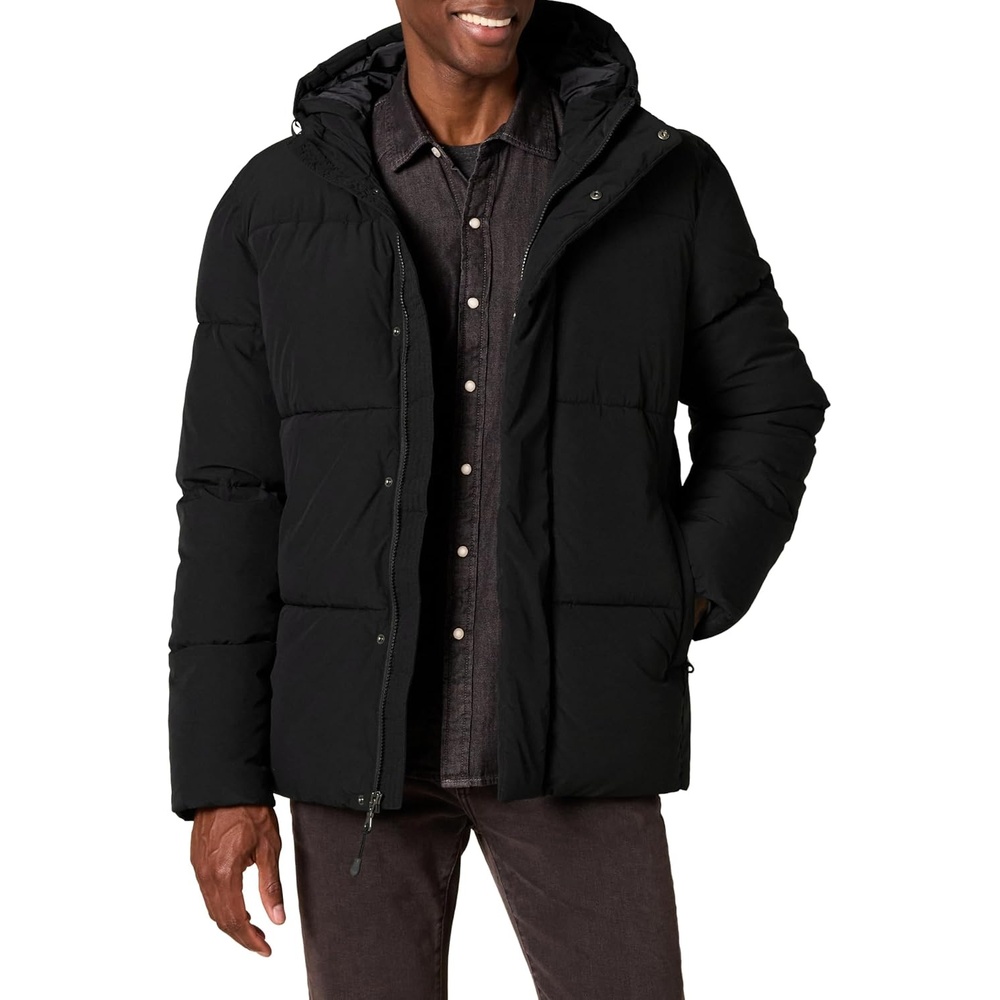 image:imageAmazon Essentials Mens MidLength Hooded Puffer Coat Available in Big amp TallBlack