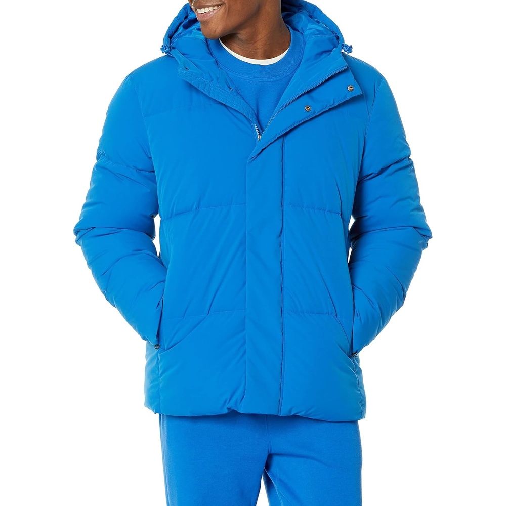 image:imageAmazon Essentials Mens MidLength Hooded Puffer Coat Available in Big amp TallBright Blue
