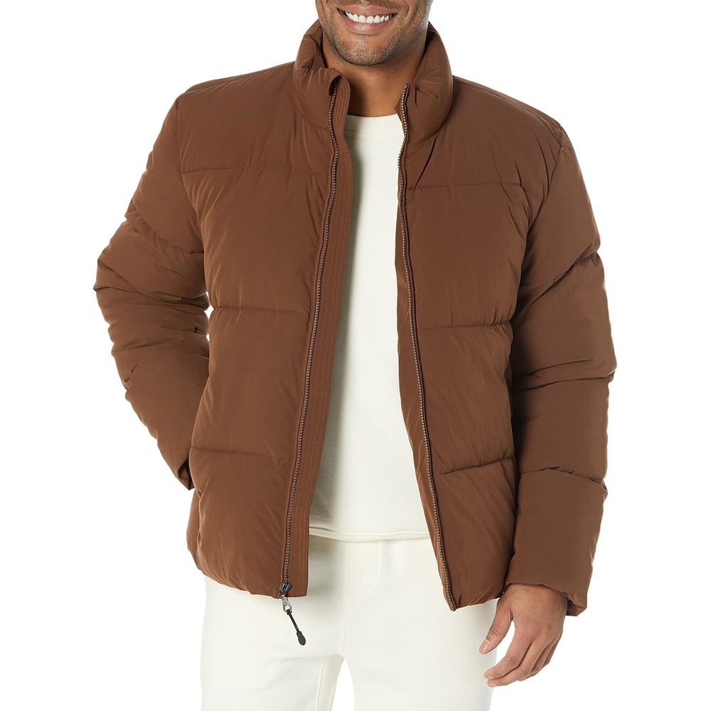 image:imageAmazon Essentials Mens Mock Neck Heavyweight Puffer Coat Available in Big amp TallDeep Brown