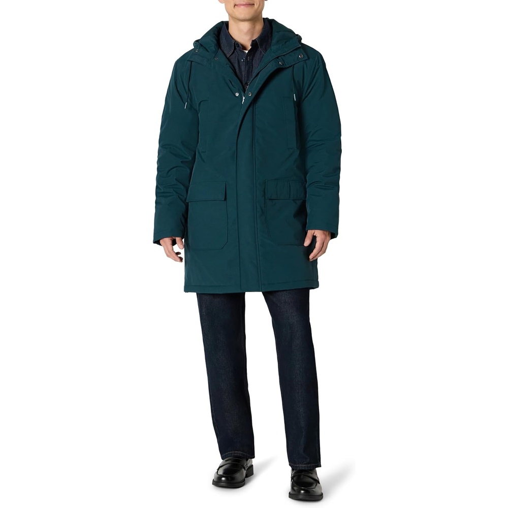 image:imageAmazon Essentials Mens Modern OversizedFit Heavyweight Parka JacketDark Teal Green