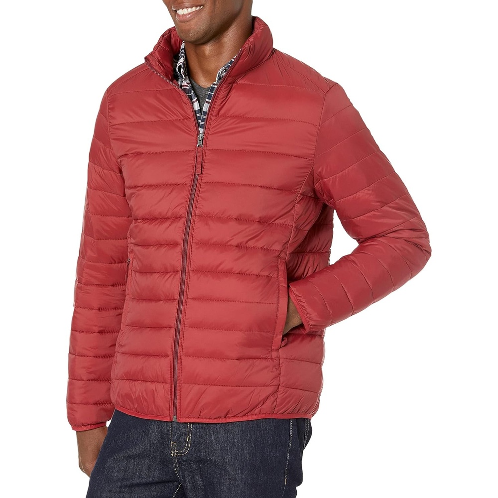 image:imageAmazon Essentials Mens Packable Lightweight WaterResistant Puffer Jacket Available in Big amp TallBrick Red