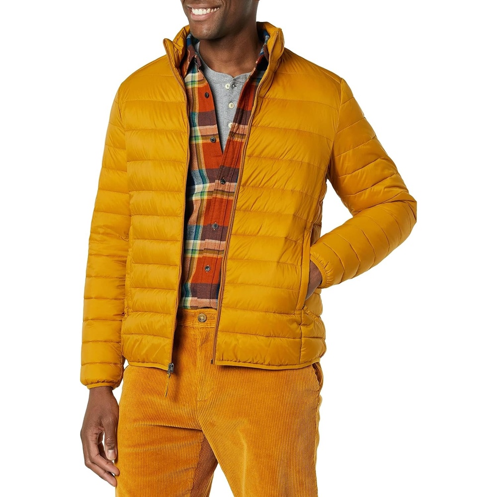 image:imageAmazon Essentials Mens Packable Lightweight WaterResistant Puffer Jacket Available in Big amp TallCaramel