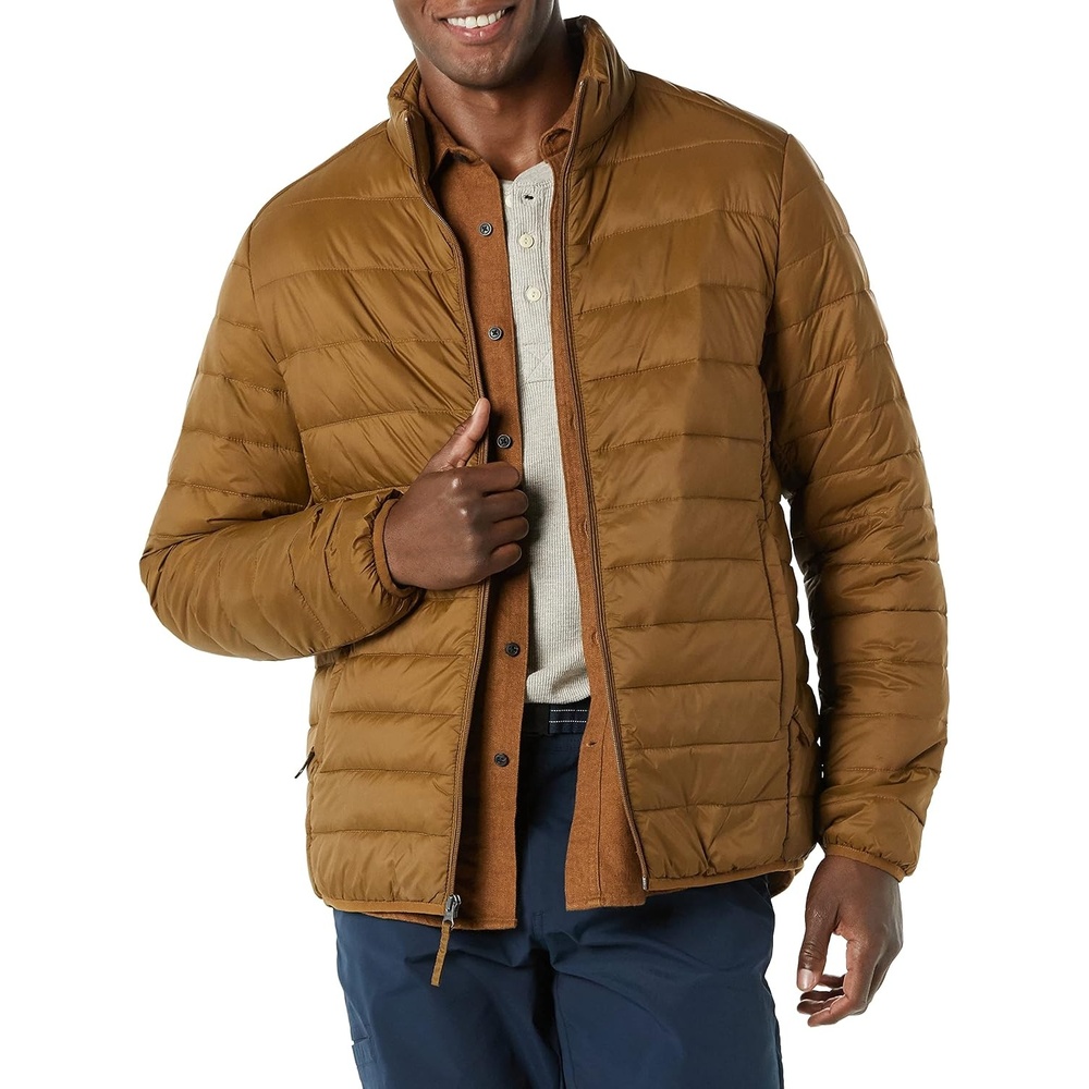 image:imageAmazon Essentials Mens Packable Lightweight WaterResistant Puffer Jacket Available in Big amp TallLight Brown